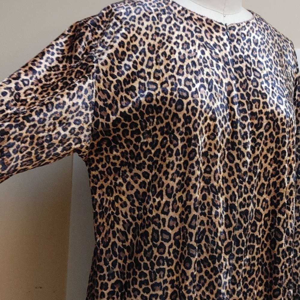 VTG Ruth Norman New York Velour Animal Print Caftan M/L - Picture 3 of 17